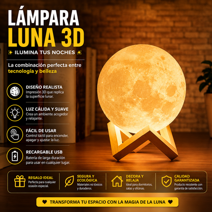 Lámpara Luna 3D