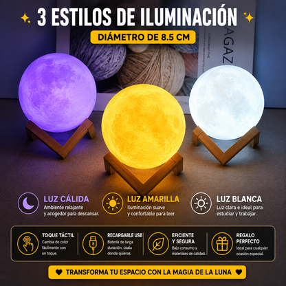 Lámpara Luna 3D
