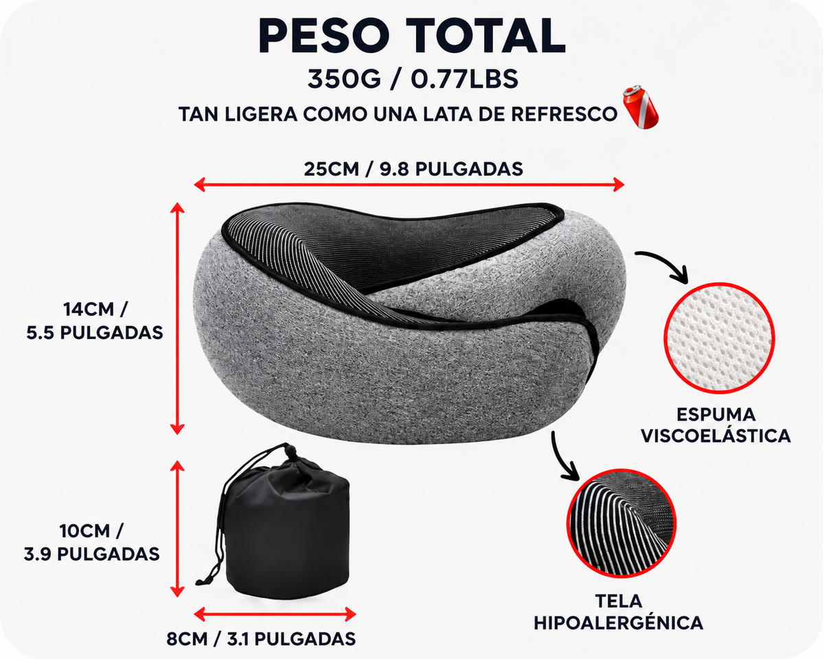Almohada de viaje para el cuello